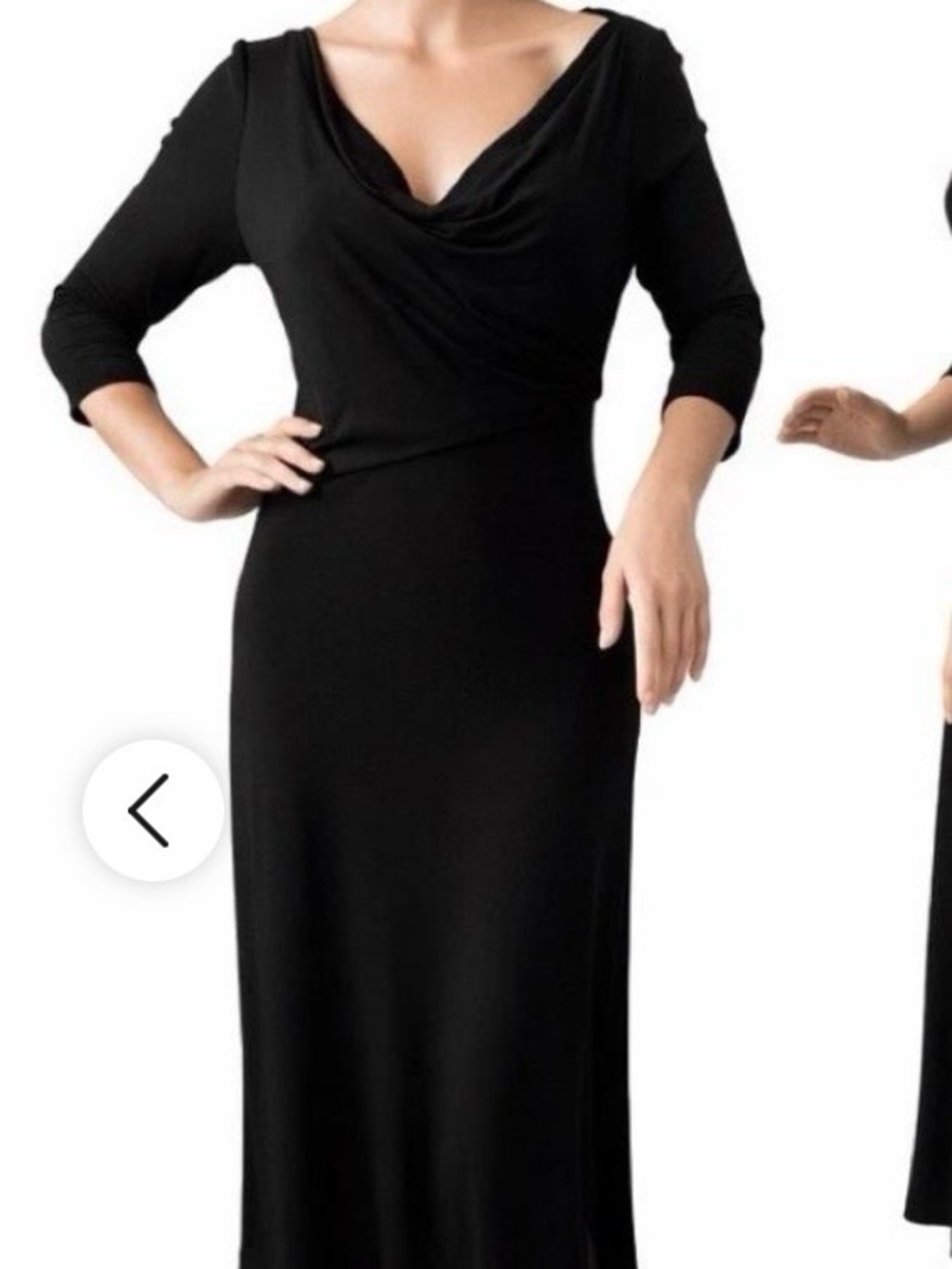 Vintage Diane Von Furstenberg Black Long-Sleeve Midi Dress